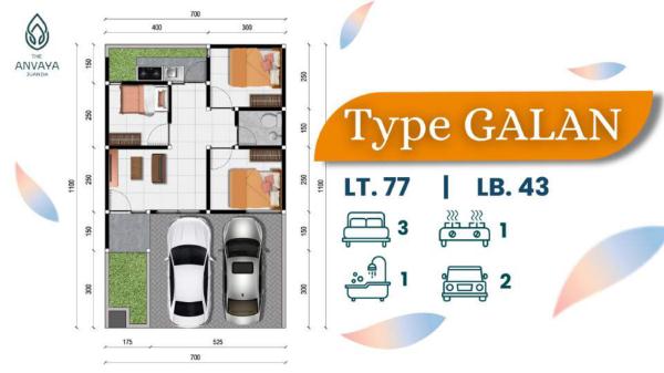 Denah Type GALAN - Anvaya Juanda.